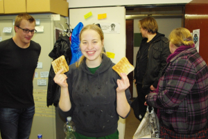 Teammitglied rettet Toast